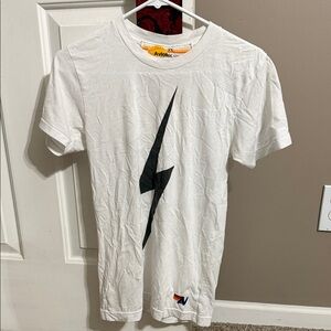 Aviator Nation White Lightning Bolt Graphic Tee xs